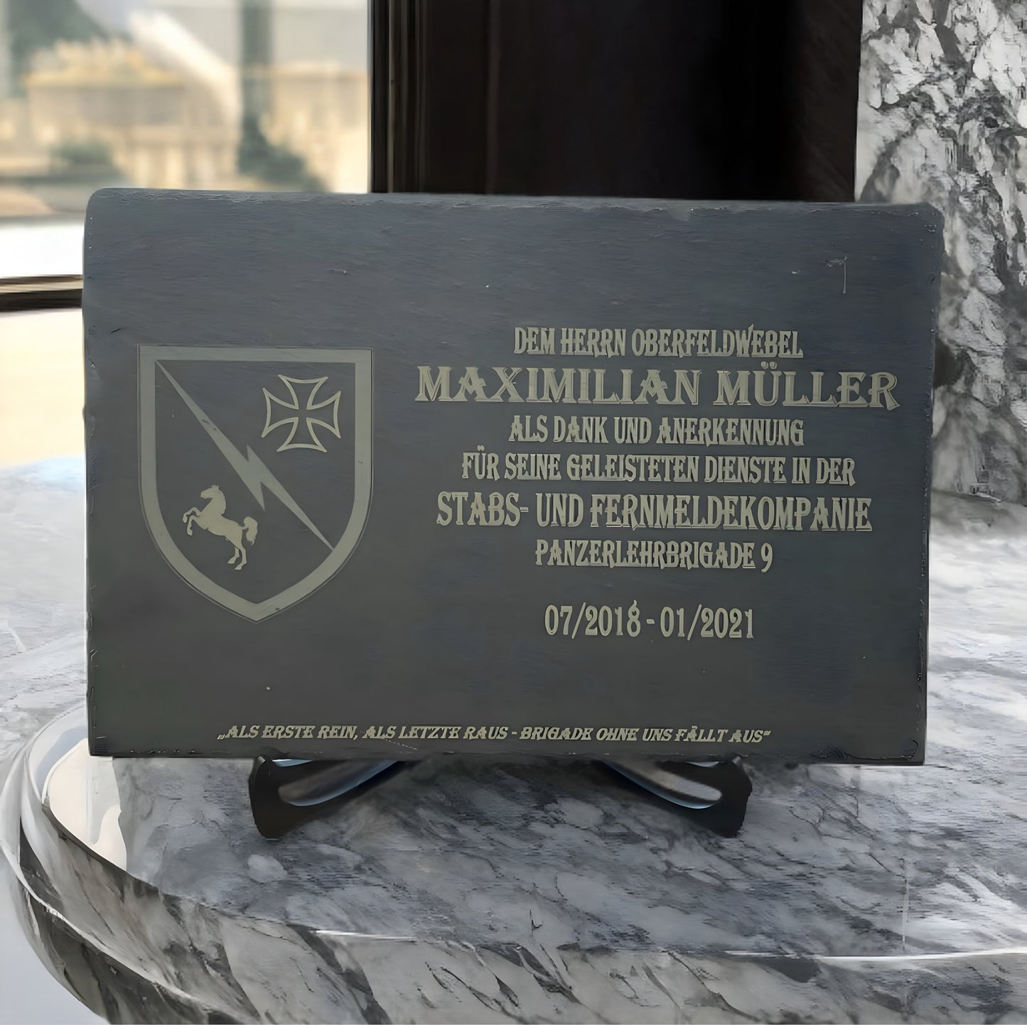 Schieferplatte - personalisiert graviert